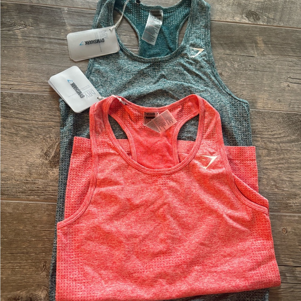 Gymshark Coral & Blue Vital Seamless Tank Tops